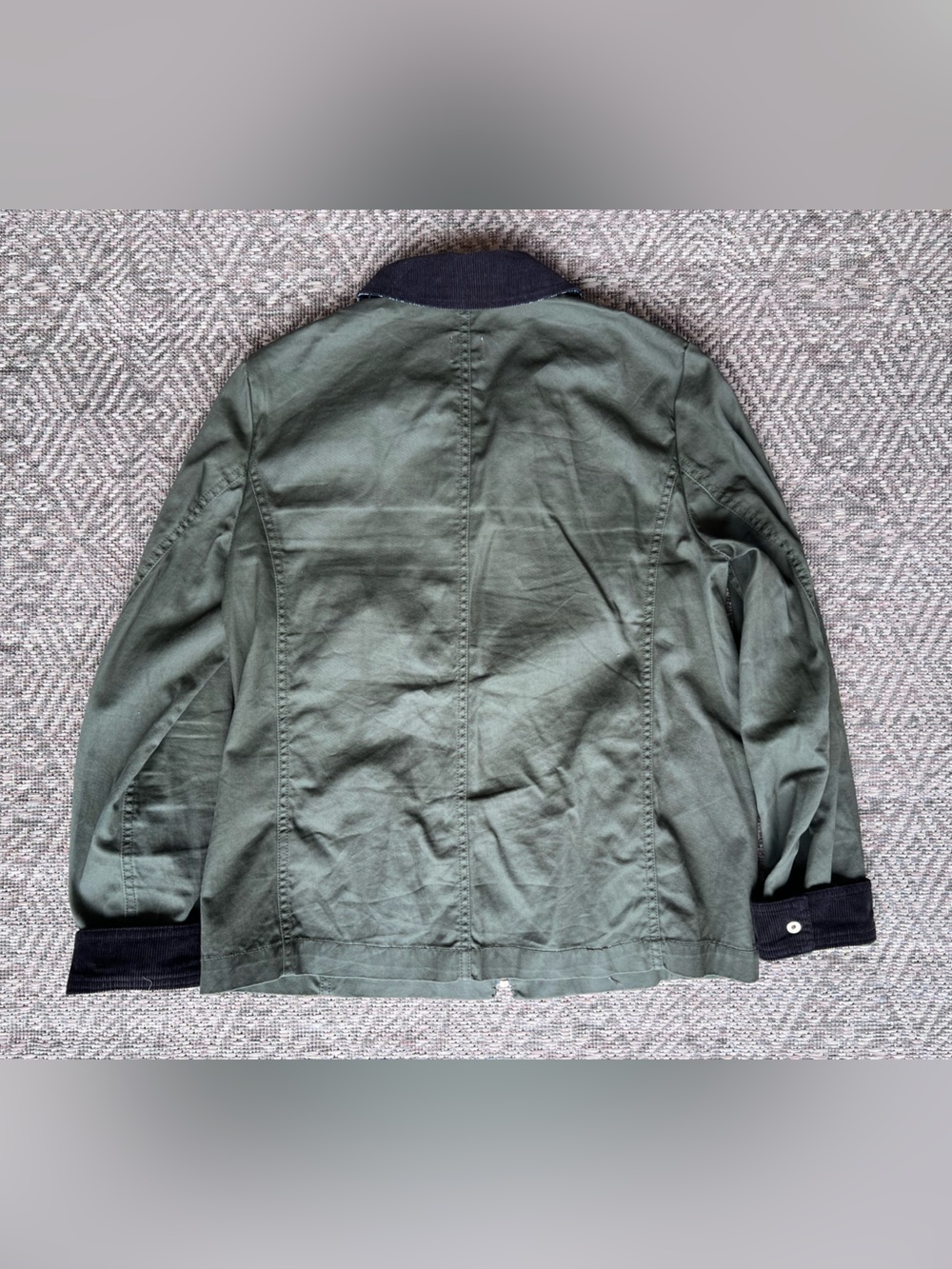 J.Crew Olive Field Jacket Corduroy Collar Utility Jacket Womens Small - Picture 6 of 7